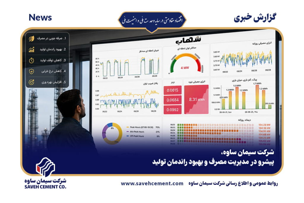 شرکت سیمان ساوه، پیشرو در مدیریت مصرف و بهبود راندمان تولید
